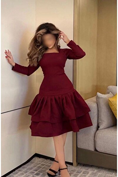 SNIPER short burgundy Eid dress