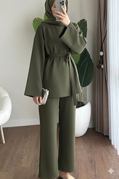 AKIZER Scuba Kumaş İkili Tesettür Alt Üst Takım