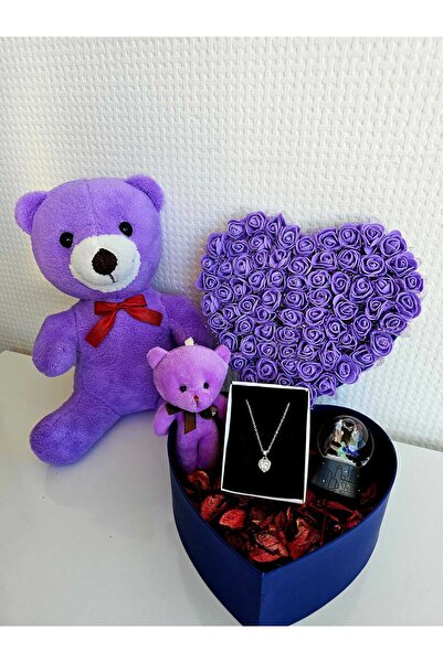FİORELLA HEDİYE SEVGİLİYE ARKADAŞA KALPLİ HEDİYE KUTUSU-PELUŞ AYI,KAR KÜRESİ,...