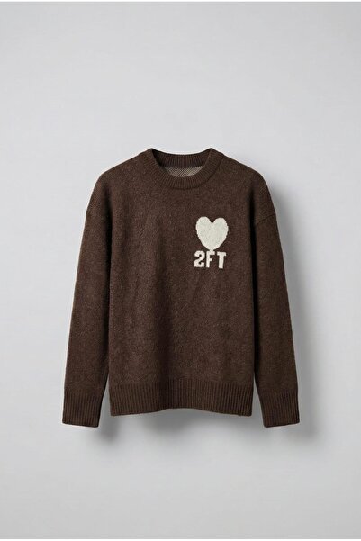 ablukaonline Мъжки пуловер с мотиви, кафяв