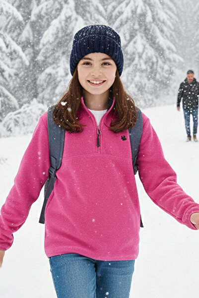 Lela Soft Textured Zippered Stand Collar Winter Fleece Unisex Children's Flee...