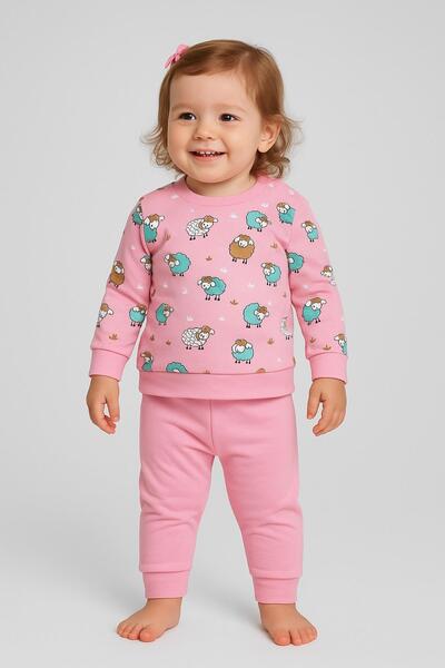 dinamik çocuk طقم سويت شيرت وبنطلون رياضي لطيف للأطفال البنات والأولاد مطبوع ...