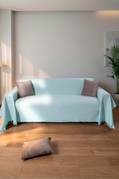 rellhome Cotton Textured Sofa Shawl 170X300 cm Battal Size – Fringed Tv Blank...