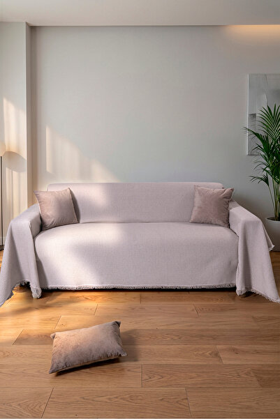 rellhome شال أريكة من القطن مقاس 170 × 300 سم مقاس كبير – بطانية تلفزيون مهدب...