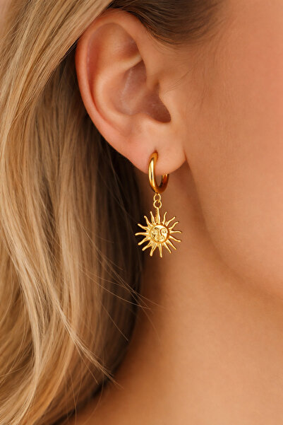 HERCY 316 لتر من الفولاذ المقاوم للصدأ أقراط الشمس |   أقراط الذهب الصلب