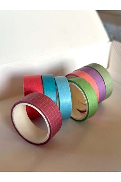 8-Piece Lux Washi Tape/Decorative Paper Tape | Passion Color (1cmX3mX6pcs-1.5cmX3mX2pcs)
