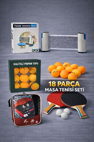 Canland Premium Masa Tenisi Seti 18 Parça |Çantalı Raket Seti + Masa Tenisi F...