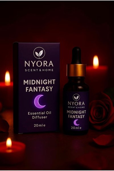 NYORA MIDNIGHT FANTASY 20 ML ESSENTİAL BUHURDANLIK YAĞI PREMIUM SERİ KALICI KOKU DİFRUZÖR VE BUHURDANLIK