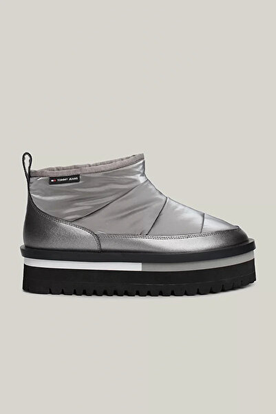 Tommy Hilfiger TJW NYLON FLATFORM BOOT WL Kadın Metalik Gri Bot EN0EN02689TRH