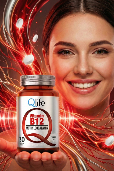 Qlife Vitamin B12 - Metilkobalamin B12 Vitamini 1000 mg 30 Tablet
