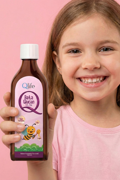 Qlife Beta Glukan C Vitamini ve Çinko ve Probilisli Çilek Aromalı Şurup 150 ml