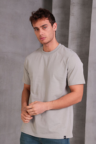 COTTONLAB Μπλουζάκι Unisex Slim Fit Slim Fit 100% βαμβακερό μαλακό γκρι μπλου...