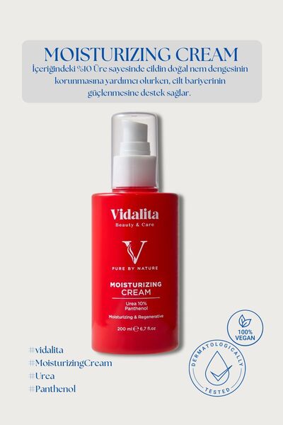 Vidalita Beauty & Care %10 Ürea + Panthenol Vücut Kremi 200 ml – Yoğun Nem & ...