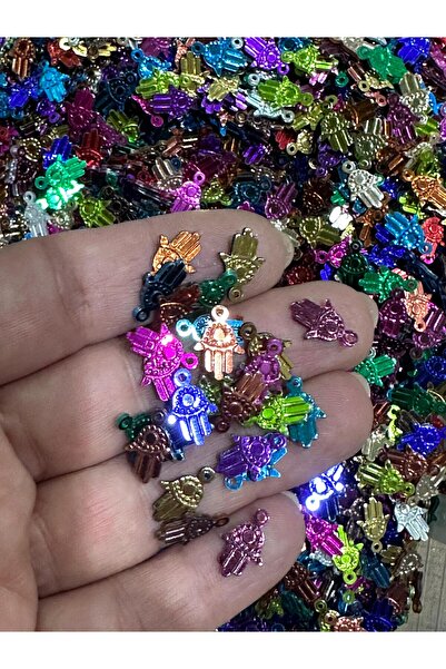 Gönülden Tasarım 20 Gr Delikli Renkli El Kolye Takı Oya Yazma Pulu 1 Cm