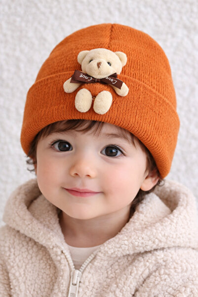 EFİLACCESSORİES Plush Bear Children's Beanie