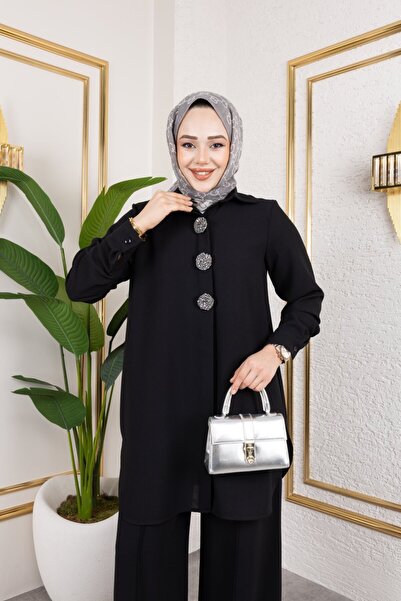 Elif Artar Women's Brooch Detailed Tracksuit Set – Comfortable Fit, Stylish D...