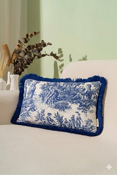 Alseko Concept Husă de pernă decorativă dreptunghiulară cu ciucuri Saks, mode...