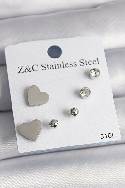 shopwave مجموعة أقراط نسائية من الفولاذ 316L بلون ذهبي مع حجر الزركون على شكل...