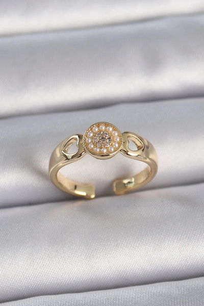 shopwave النحاس الذهب اللون الزركون حجر اللؤلؤ القلب التطريز التفاصيل قابل لل...