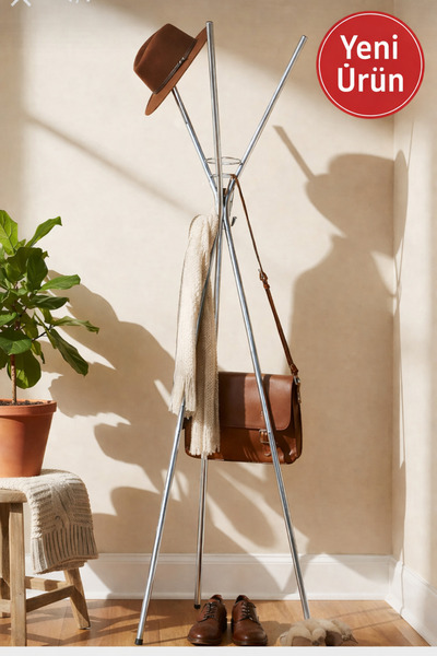 Metallica Concept Asya Ayaklı Metal Askılık Ofis Büro Askılık Portmanto Krom