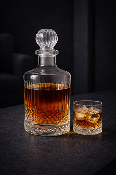 ZÜRİH COLLECTİON KRİSTAL OVAL KARAF-SÜRAHİ VE 6 PARÇA KRİSTAL SU-VİSKİ BARDAĞ...