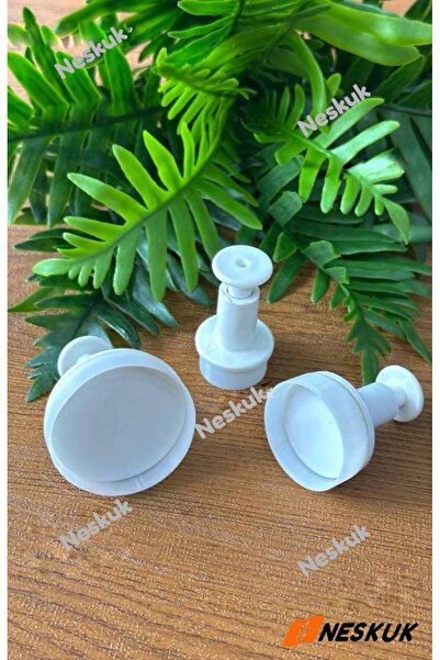 Neskuk 3 قطع دائرة دفع القاطع / قالب الكعكة / قالب الفوندان