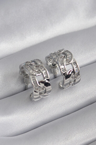 shopwave النحاس الفضة اللون الزركون حجر سلسلة نموذج أقراط نسائية