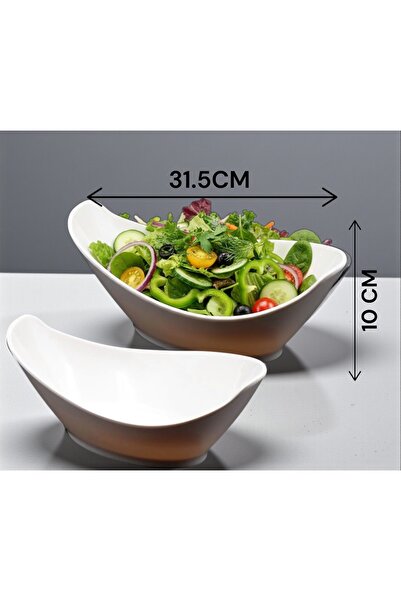 LANDREEN صحن مجموعة 2 حبة طبق سلطة كبير ميلامين فاخر مقاوم للكسر امن في غسالة...