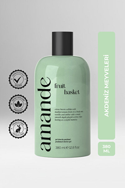 Amande Karışık Meyve Kokulu Parfümlü Duş Jeli 380 ml | Vegan Formül