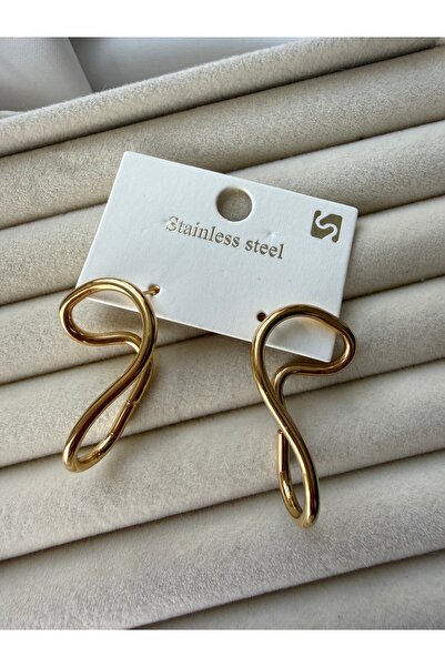 LUSORA ACCESORY أقراط فولاذية حديثة الشكل باللون الذهبي - ستانلس ستيل، تصميم ...