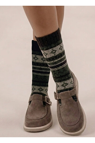 FENRA STUDIO Women's Winter Thermal Wool Lambswool Warm Brown Khaki Rug Patte...