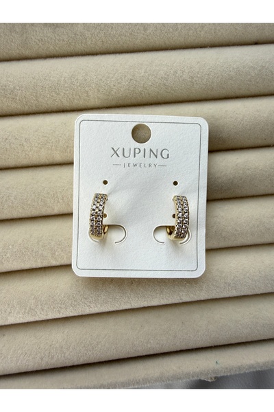 LUSORA ACCESORY حلق Xuping حجر الراين ذهبي اللون مناسب للاستخدام اليومي والأنيق