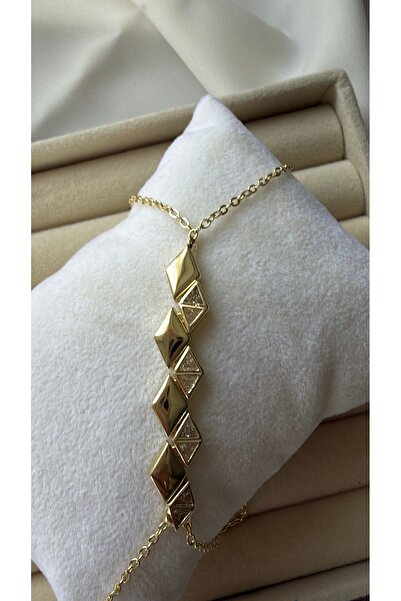 LUSORA ACCESORY سوار سلسلة يد أنيق ذهبي اللون مع تفاصيل حجرية - مجوهرات نسائي...