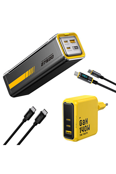 Aohi Youth 140W 3 Portlu Şarj Adaptörü, 27.600 mAh 240W PD3.1 Powerbank, 140W...