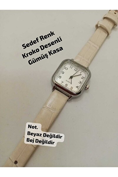 Brality Retro Vintage Model - Women's Wristwatch Silver Square Case White Col...