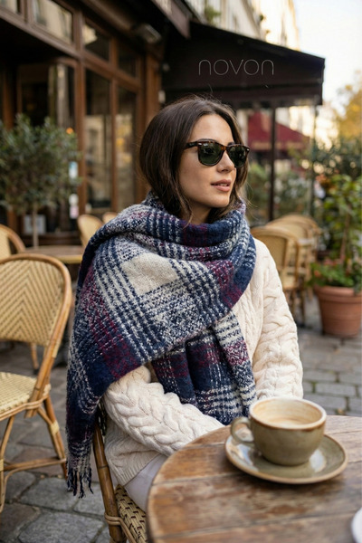 novon Tocco Bouclé 100% Καμένο Υφασμένο Premium Φαρδύ Φουλάρι