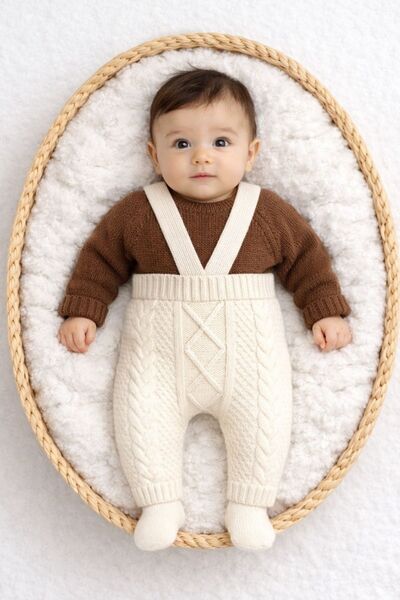 Minytrendy Newborn Baby Girl Boy Knitwear Adjustable Strap Winter Booties Jum...