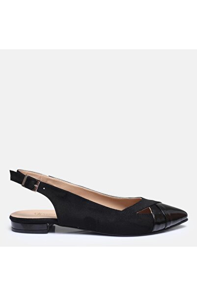 37Numara Дамски равни обувки - голям размер, отворен гръб, 41-42-43-44-черен ...