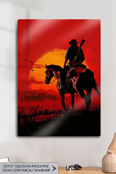 DekorHane Pictură de perete lucioasă cu imprimare metalică - RDR2 - Red Dead ...