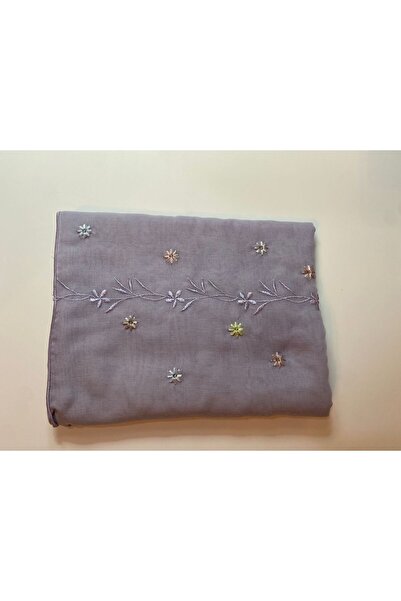 Veil Designer طرحة موف بتطريز ملون علي كامل الطرحة بقماش بوال ياباني المقاس :...