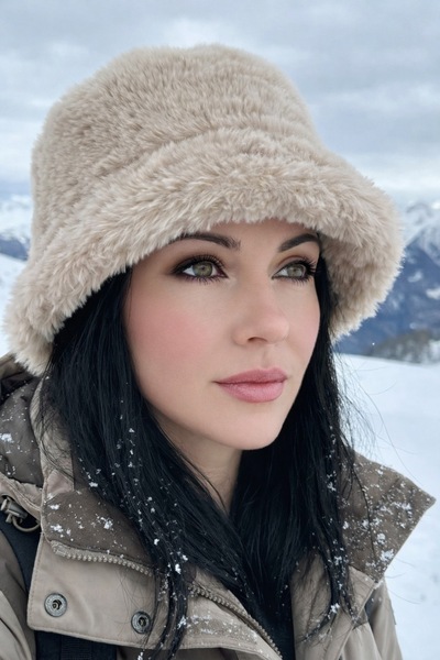 LAGRANZE Women's Plush Fur Winter Bucket Hat