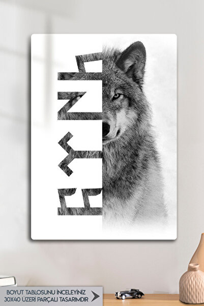 DekorHane Lupul Mitologic Turcesc - Pictură de perete cu imprimare metalică