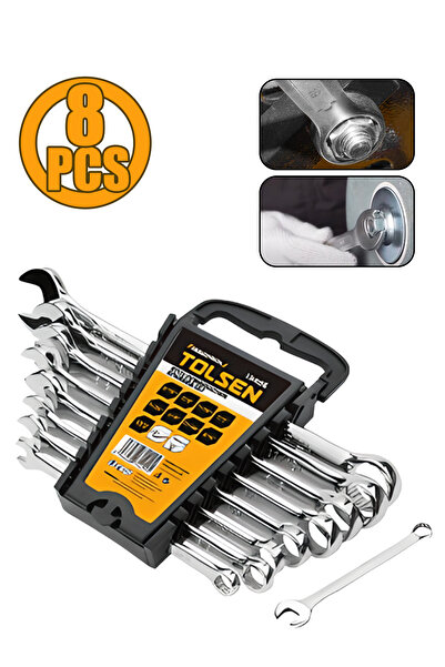 TOLSEN مجموعة أدوات مكونة من 8 قطع من مفاتيح الفتح شق (مقاسات بالبوصة).