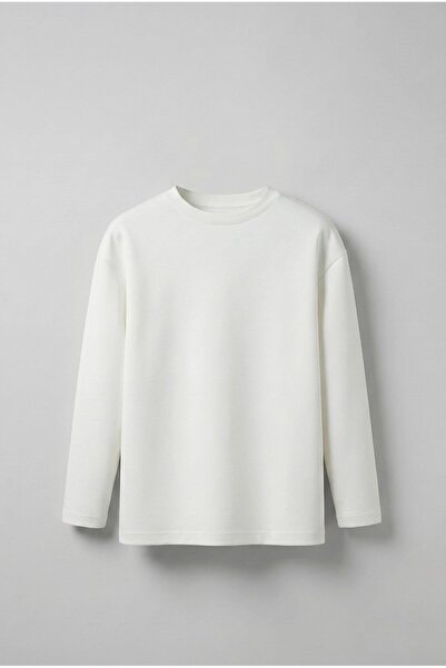 ablukaonline Ανδρικό μακρυμάνικο φούτερ Ecru Oversize