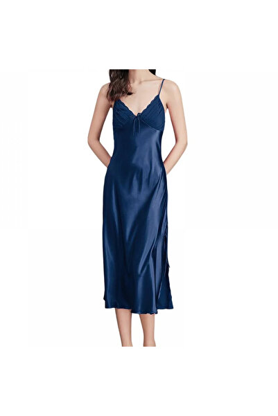 Margoun Nightgown Women Satin Spaghetti Strap Maxi CQ311