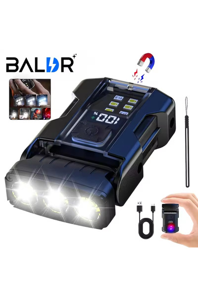 Choice مصباح يدوي صغير محمول من BALDR باللون الأسود مزود بسلسلة مفاتيح وكشاف ...