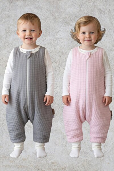 Enhitbaby 4 Kat Müslin Arası İplik Elyaflı Uyku Tulumu, 2.5 tog (18-22 derece...