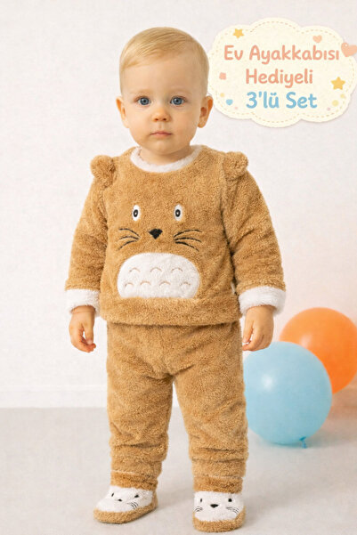 Mai Perla Totoro Embroidered Welsoft Plush 3-Piece Baby Set