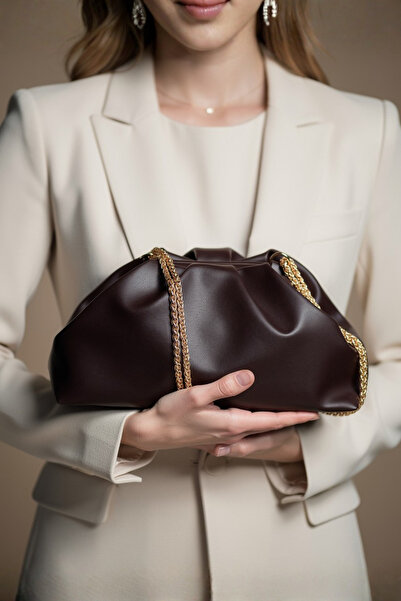 Berlesi Geantă de umăr cu lanț pentru femei Bitter Brown