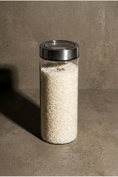 Perotti Cassetto 800 ml Paslanmaz Çelik Kapaklı Borosilikat Cam Kavanoz 8.5x1...